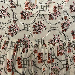 Cream/geometric floral Anthropologie blouse